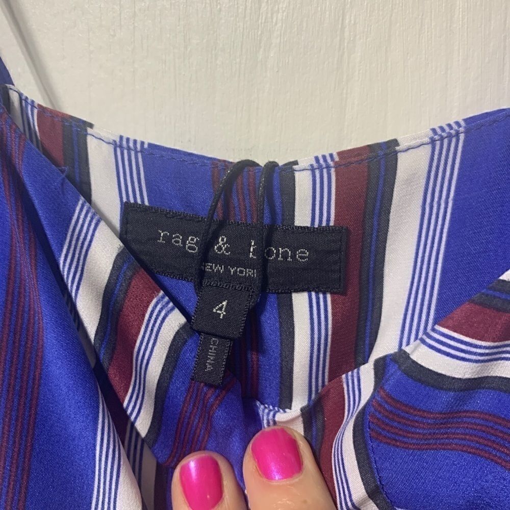 NWT Rag & Bone Felix Striped Silk Jumpsuit 4 - Picture 11 of 16